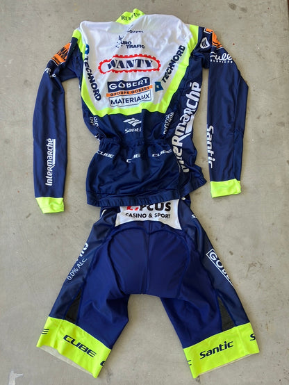 Long Sleeve Light Jersey and Bib Short - Rider issued bundle  |Santic | Intermarche Wanty Gobert |Pro Cycling Kit