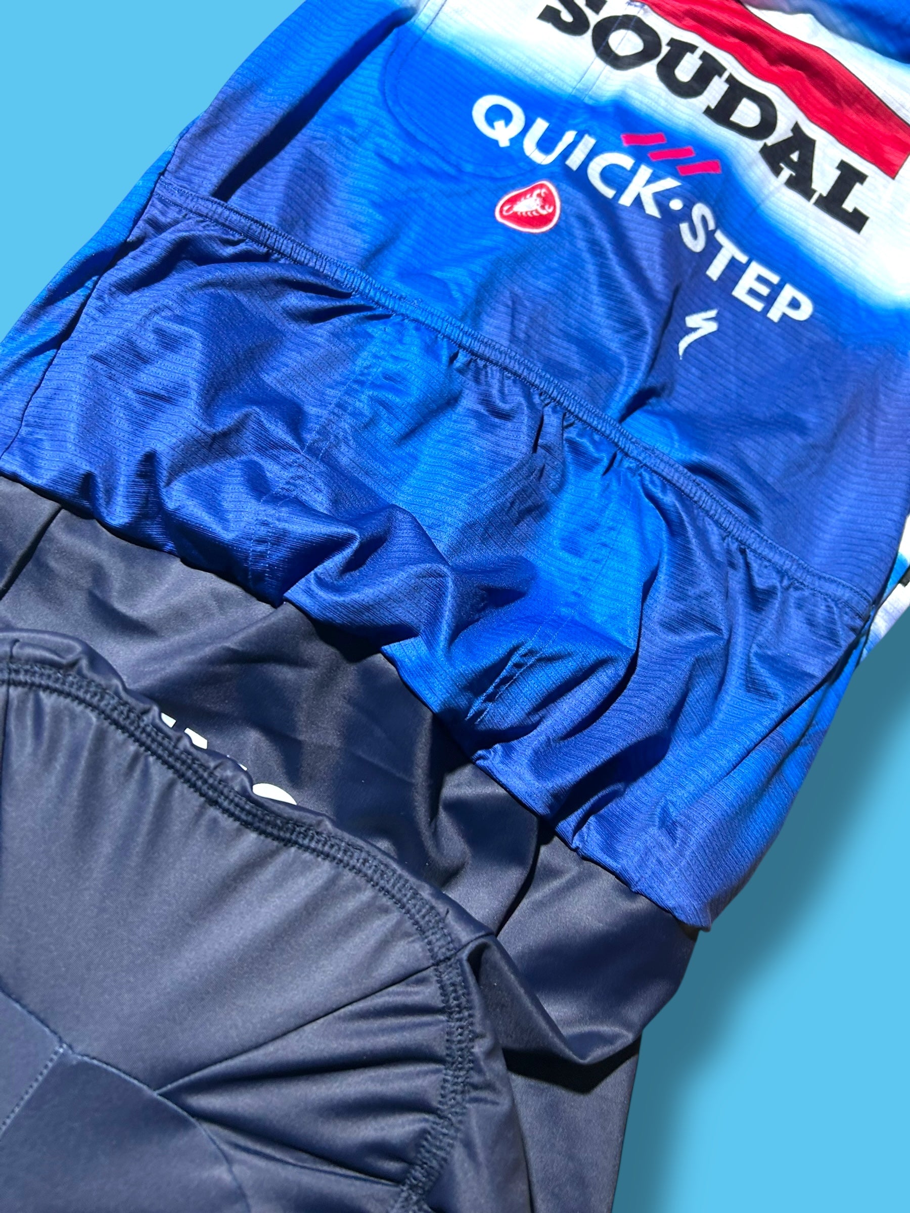 San Remo BTW Speed Suit Aerosuit Road Racing  Pro Rider Issued | Castelli |  Soudal Quick-Step Cycling Kit