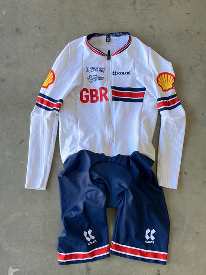Long Sleeve Aero TT Suit Time Trial  Skinsuit | Kalas | Team GB Great Britain - British Cycling GBR | Cycling Pro Kit